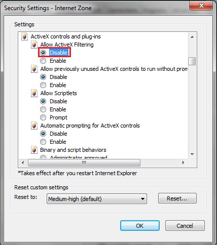 Enable Activex Controls In Vista