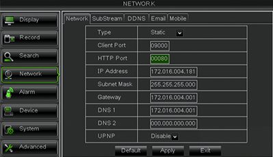 Network Menu Network Guide